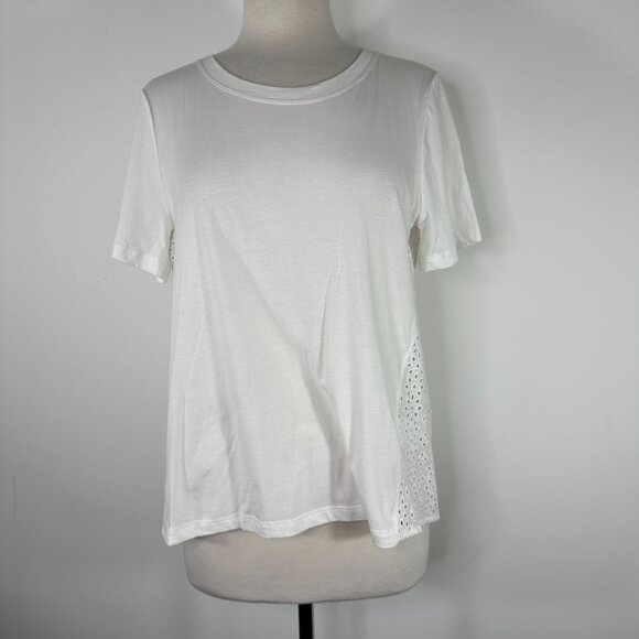 NWT VERONICA BEARD JEANS Women's Mauna Short-Sleeve Eyelet Cotton Tee Size M - Picture 8 of 12